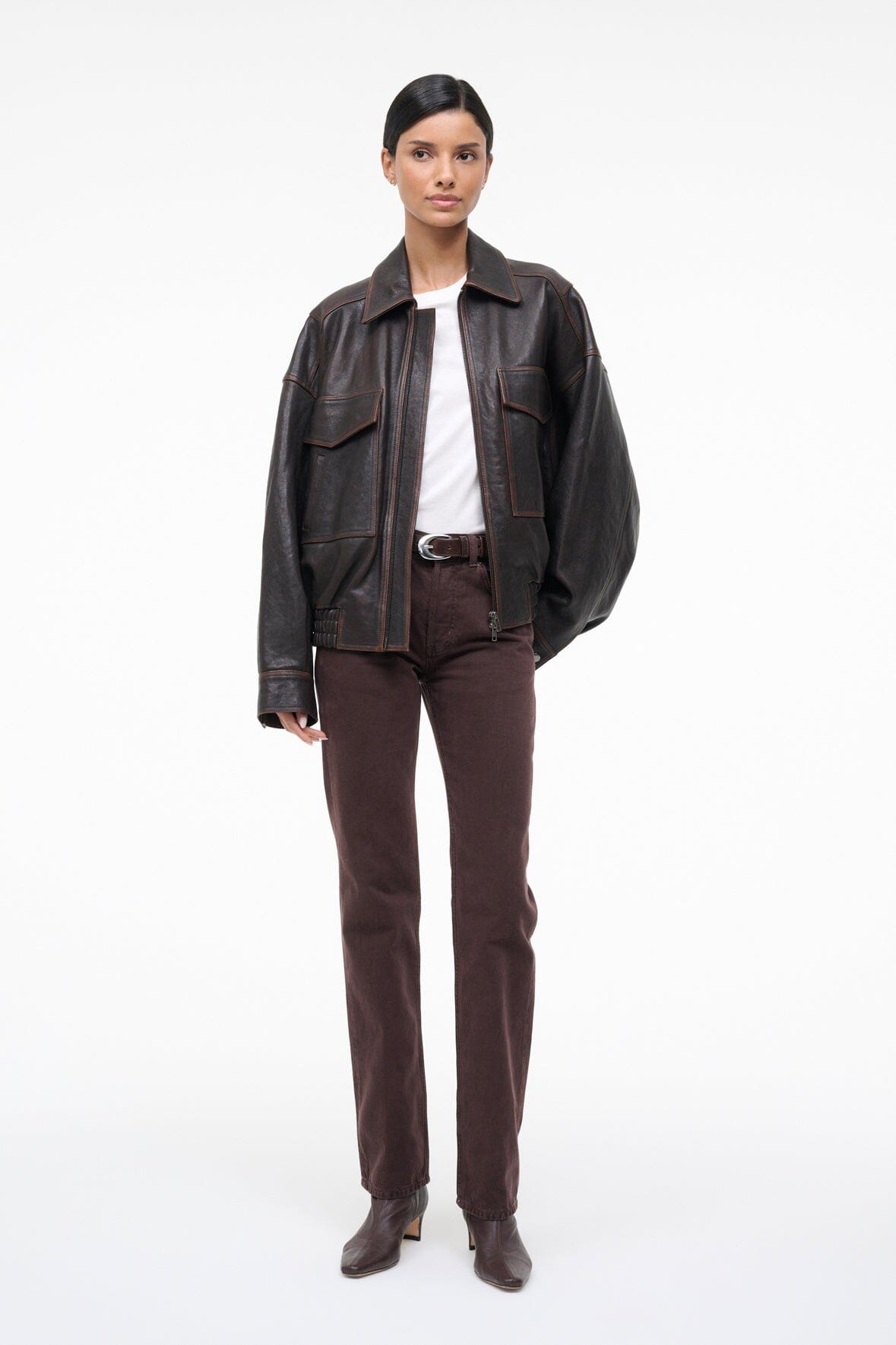 EUGENE LEATHER JACKET | DISTRESSED BROWN - Image 2