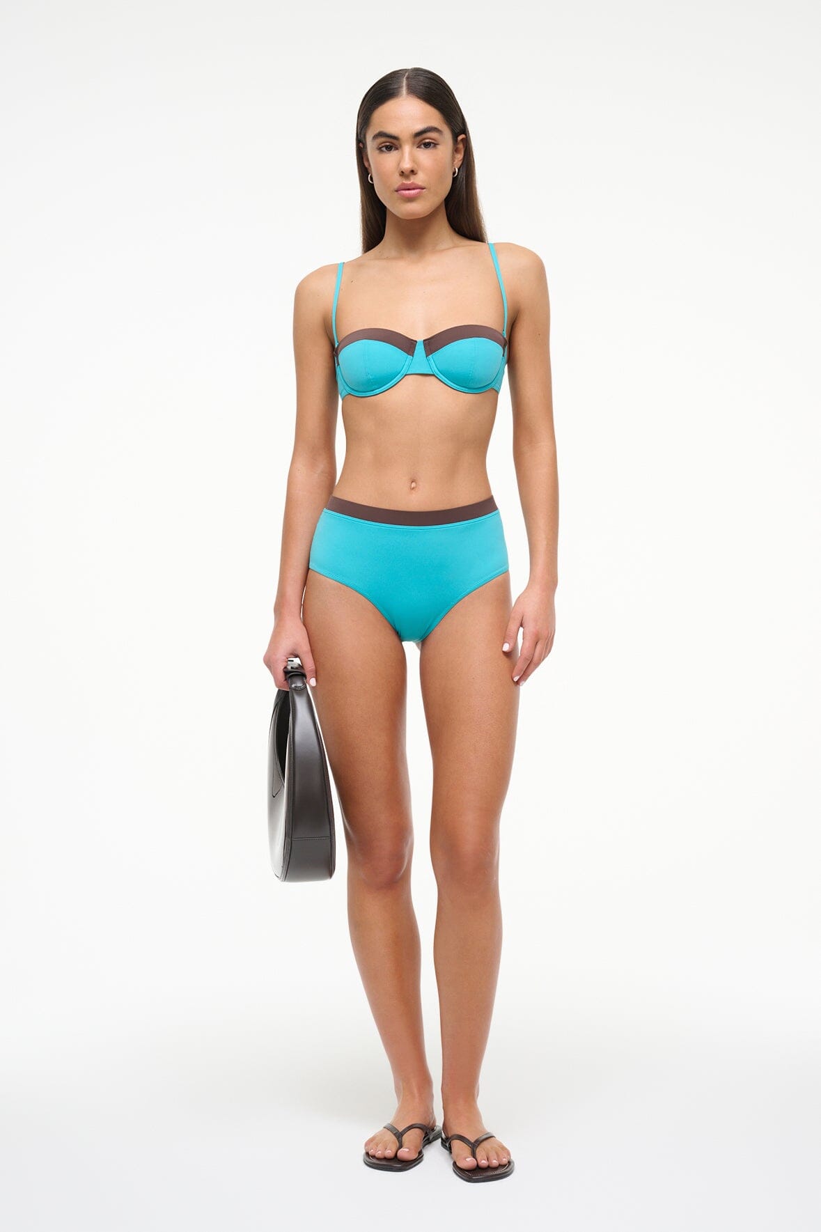 JO BALCONETTE BIKINI TOP | TEAL DARK CHOCOLATE - Image 3