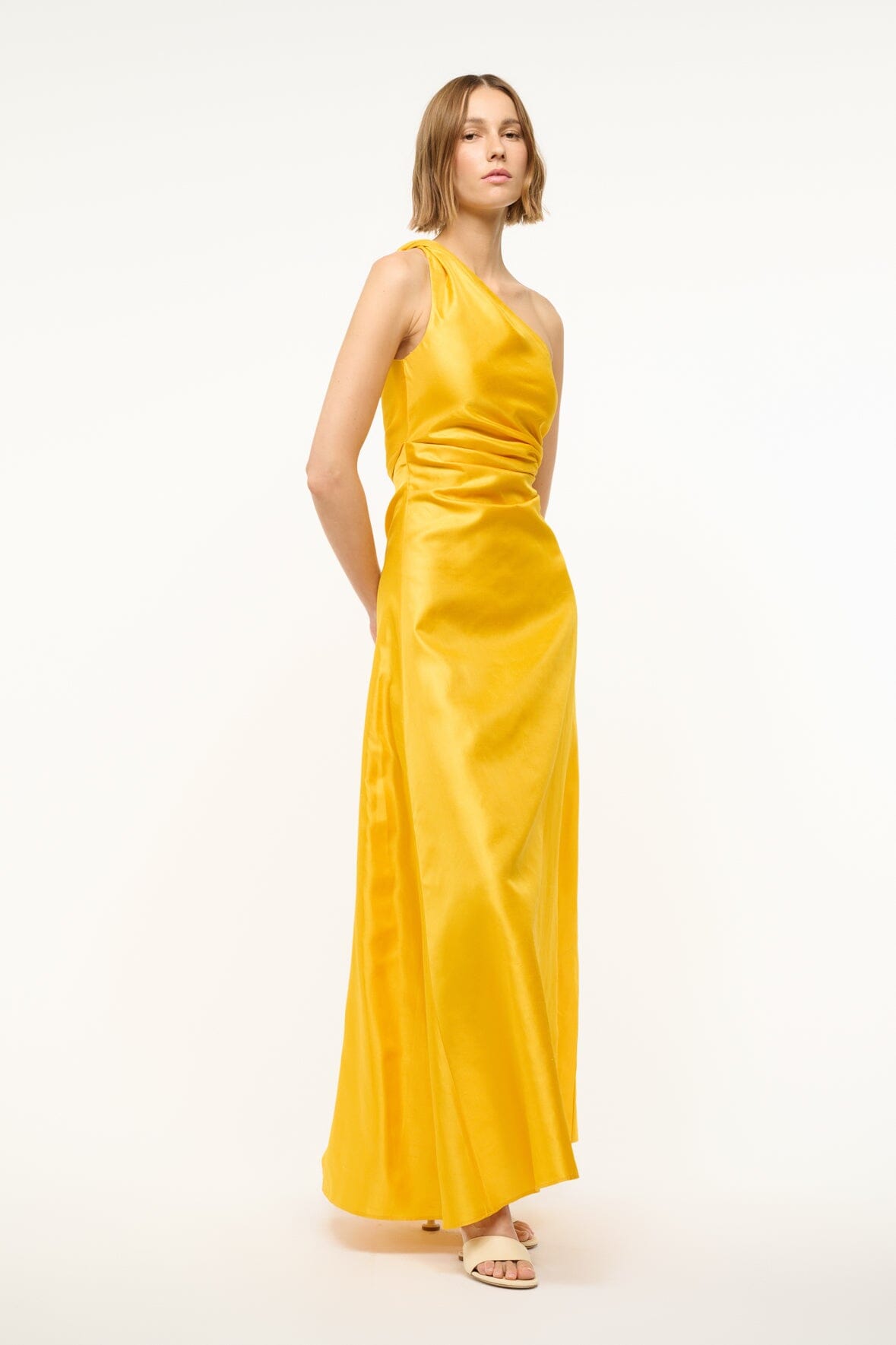 ESTE SILK DRESS | SUNSET GOLD - Image 2