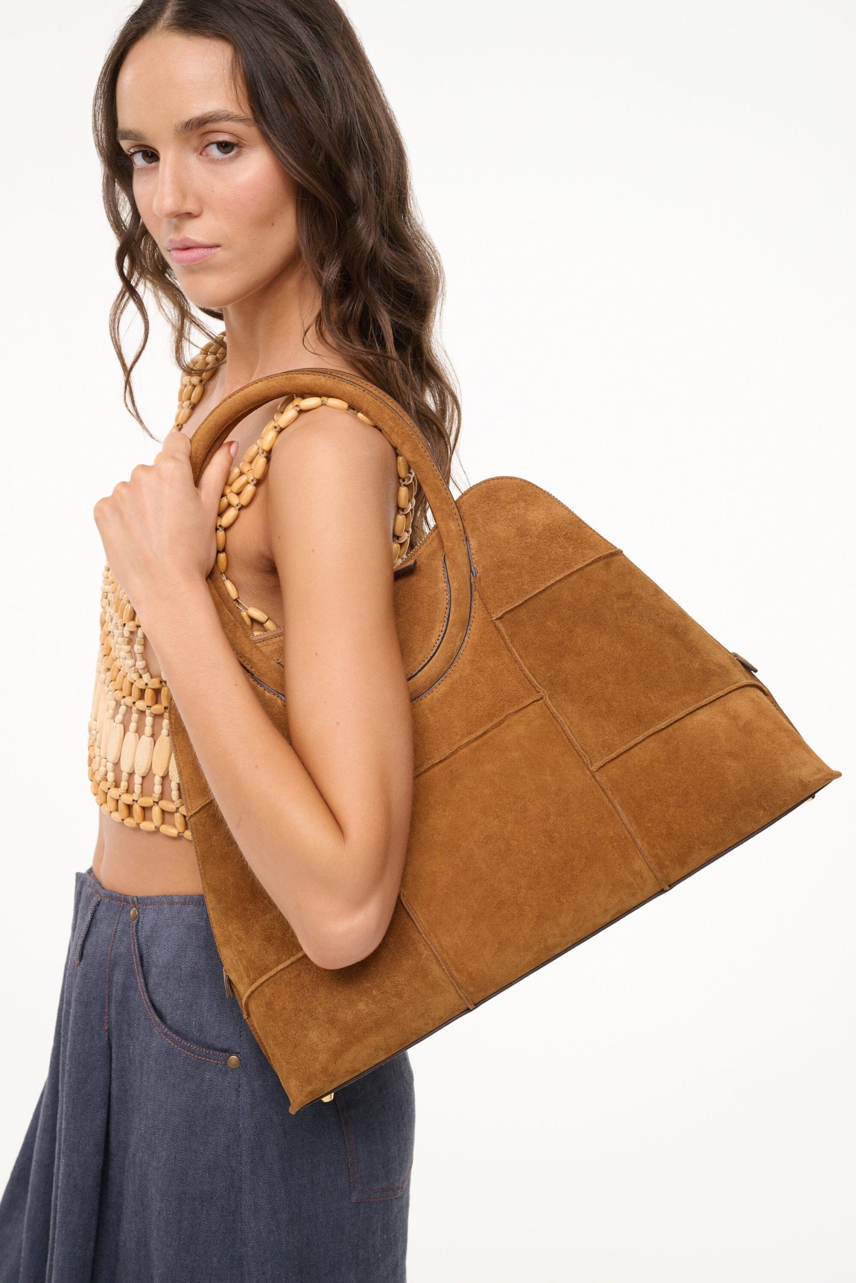 NAOMI SATCHEL | TAN SUEDE - Image 2