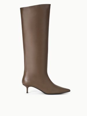 SEBASTIAN KITTEN HEEL BOOT | TRUFFLE