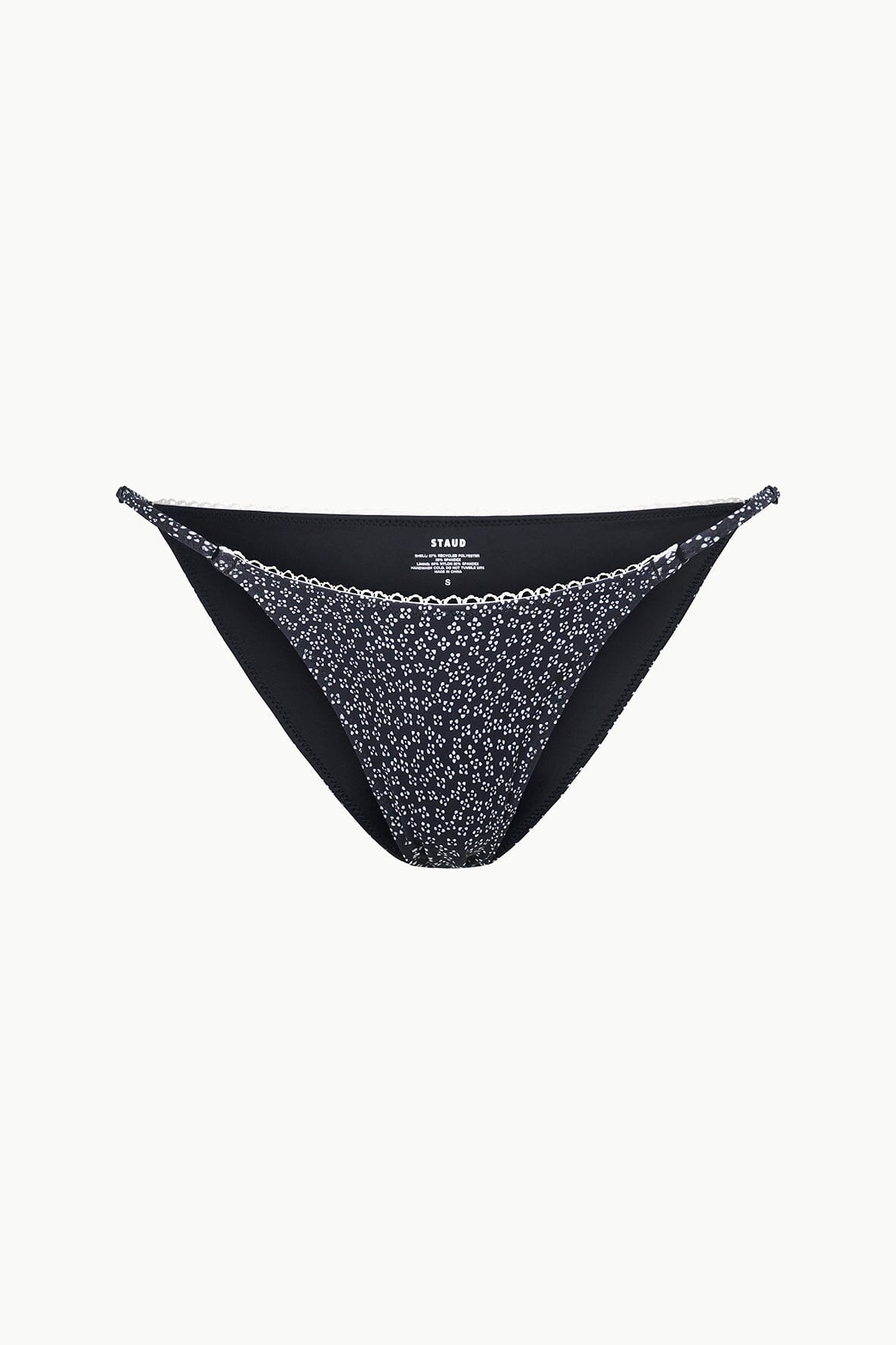 SISLEY STRING BIKINI BOTTOM | BLACK WOODBLOCK DITSY FLORAL - Image 5