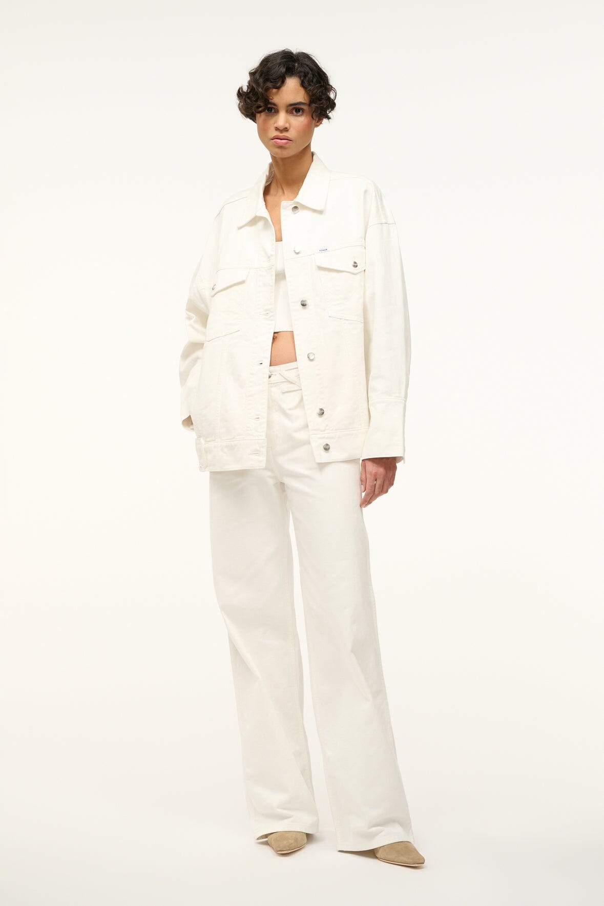 CUSTOM STAUD x C.BONZ THE BIGGEST JEAN JACKET | WHITE - Image 4